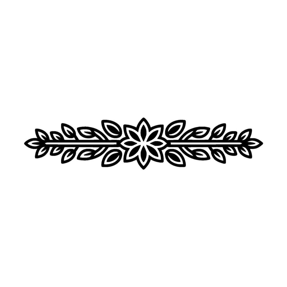 Elegant Botanical Border, Vintage Element, alternate version 25 vector
