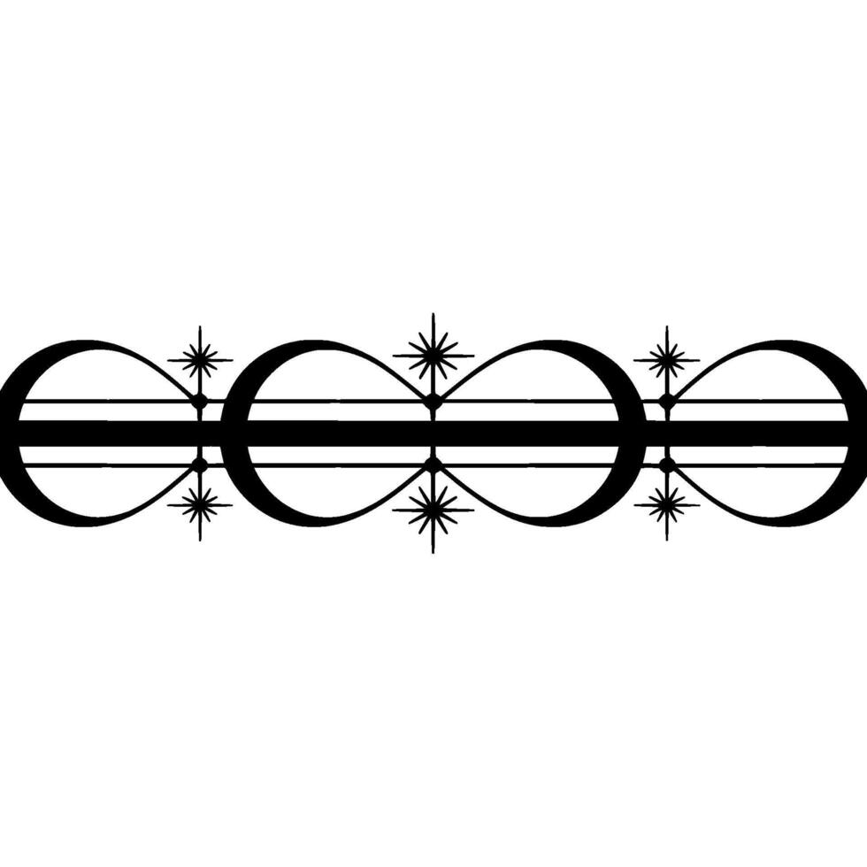 Celestial Loop Minimalist Symbol of Infinity and Stars vector