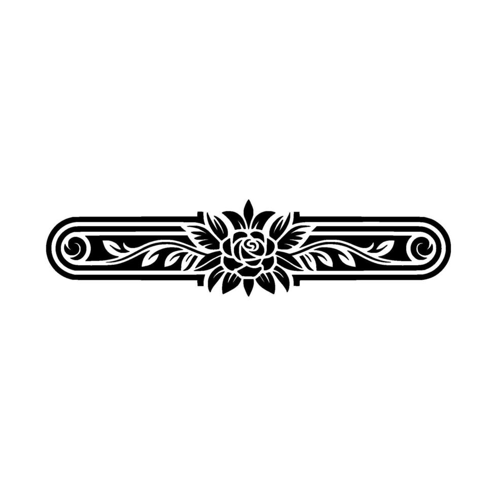 Elegant Floral Border, Vintage Element, alternate version 76 vector