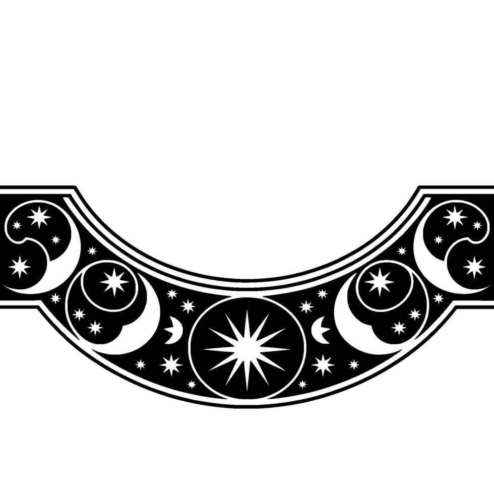 Celestial Emblem Lunar Stellar Border vector