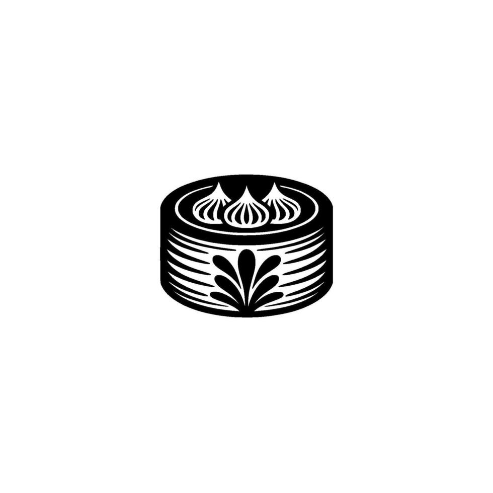 Stylized Ceramic Vessel, Floral Emblem, Minimalist vector