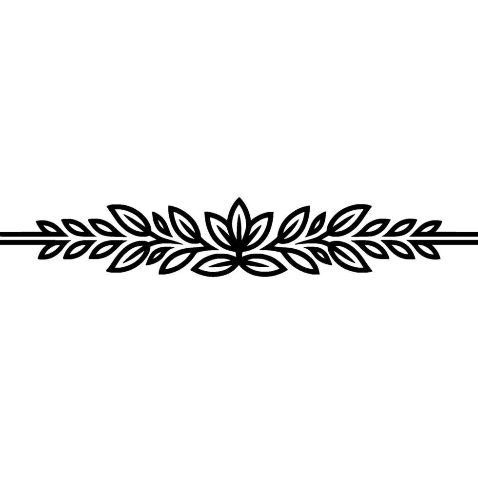 Elegant Botanical Border, Vintage Element, alternate version 27 vector