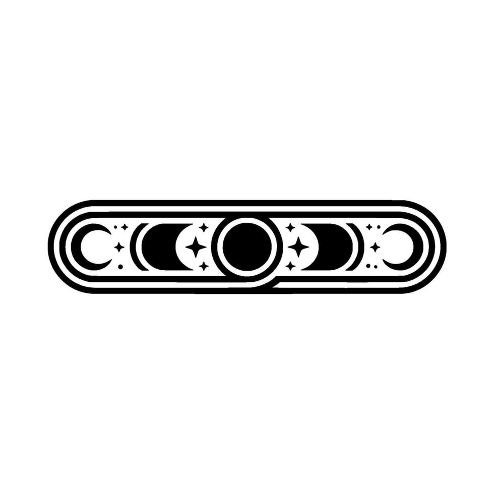 Celestial Cycle Emblem - Retro Moon Star vector