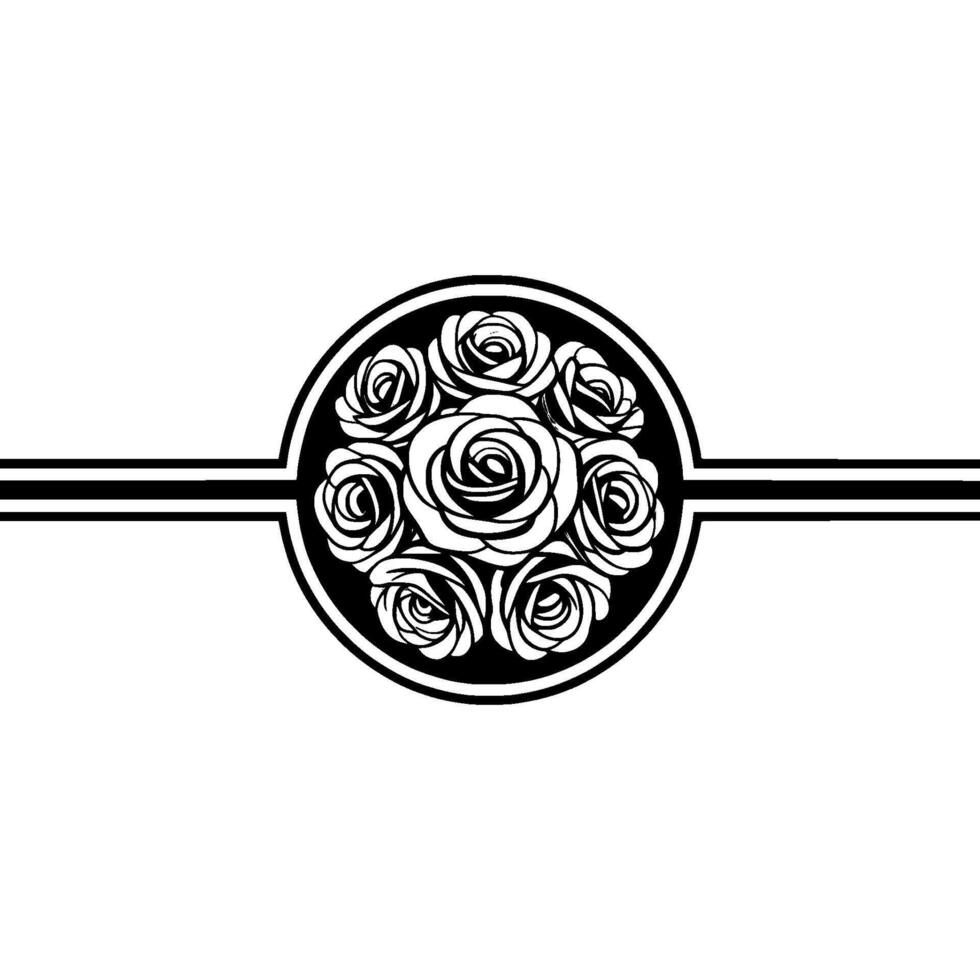 Elegant Rose Emblem, Vintage Botanical, Roses vector