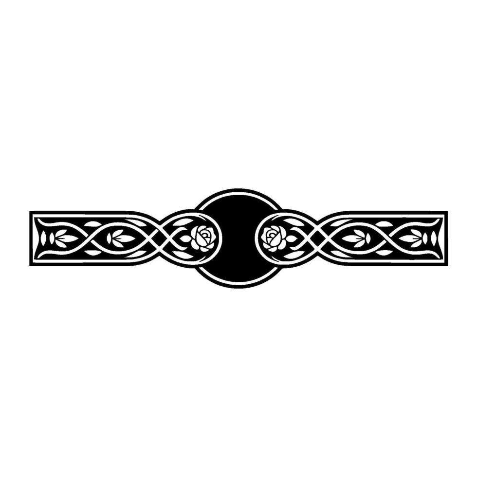Celtic Rose Border, Intricate , Vintage Motif vector