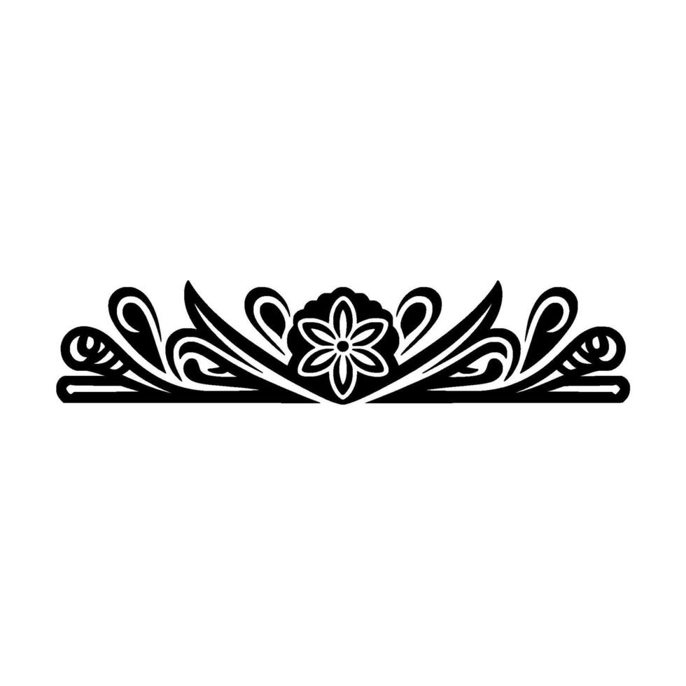 Elegant Floral Border, Vintage Element, Stationery vector