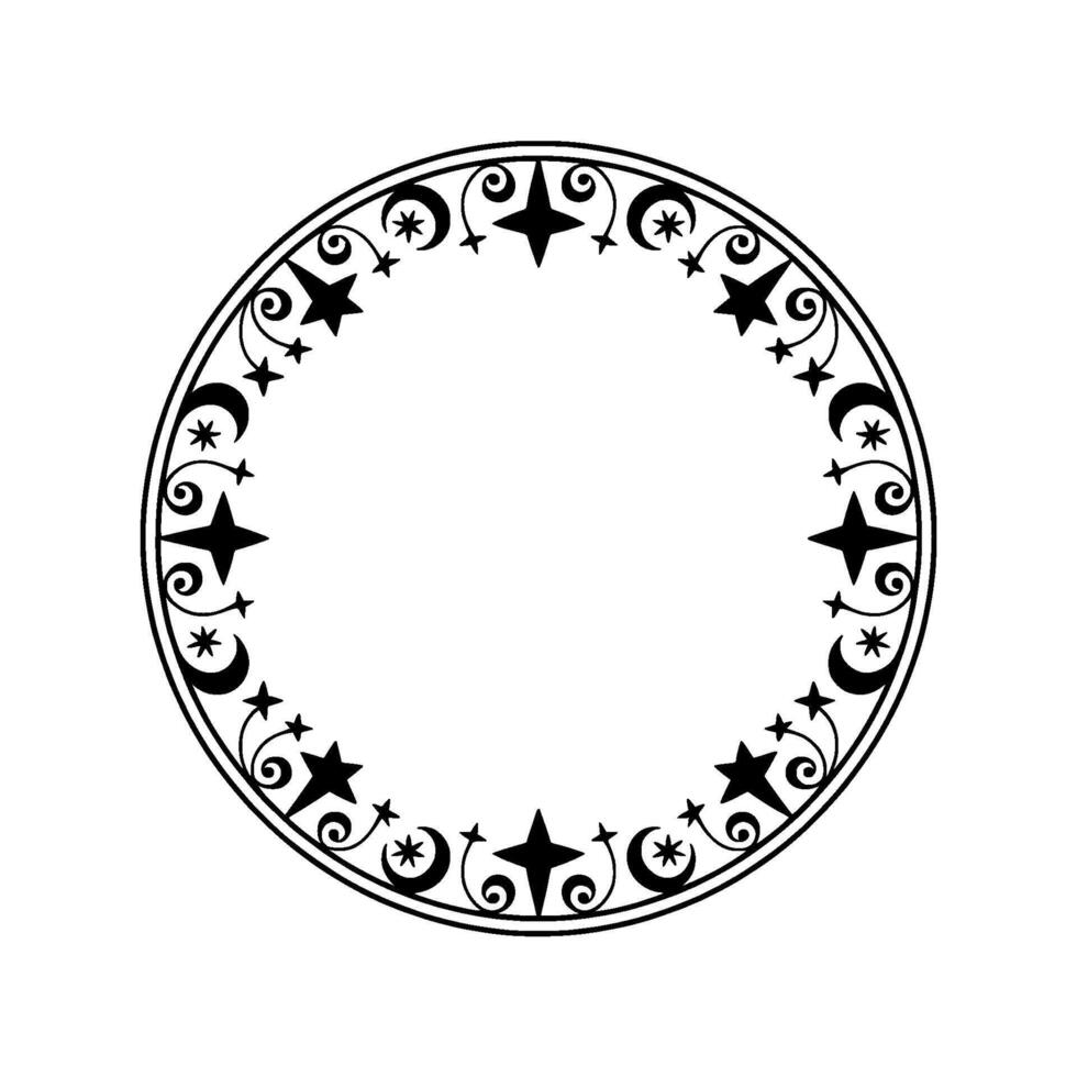 Ornate Celestial Circle, Vintage Element, Ornament vector