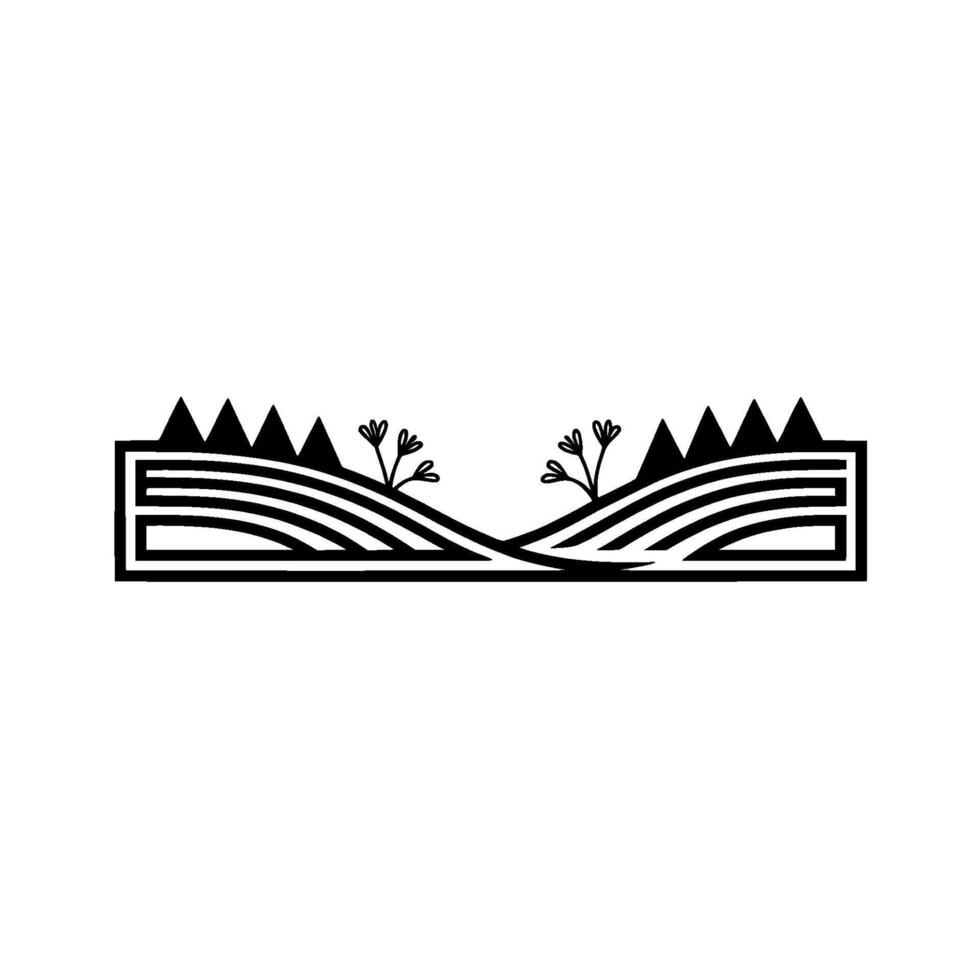 Minimalist Landscape Silhouette, Serene Divide vector