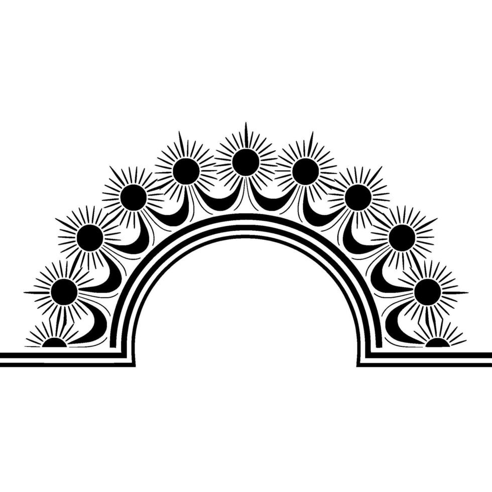 Celestial Arch Minimalist Sunburst Emblem vector