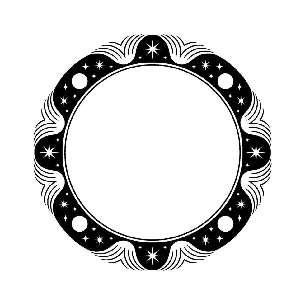 Celestial Ornament Vintage Starburst Frame, Decorative vector