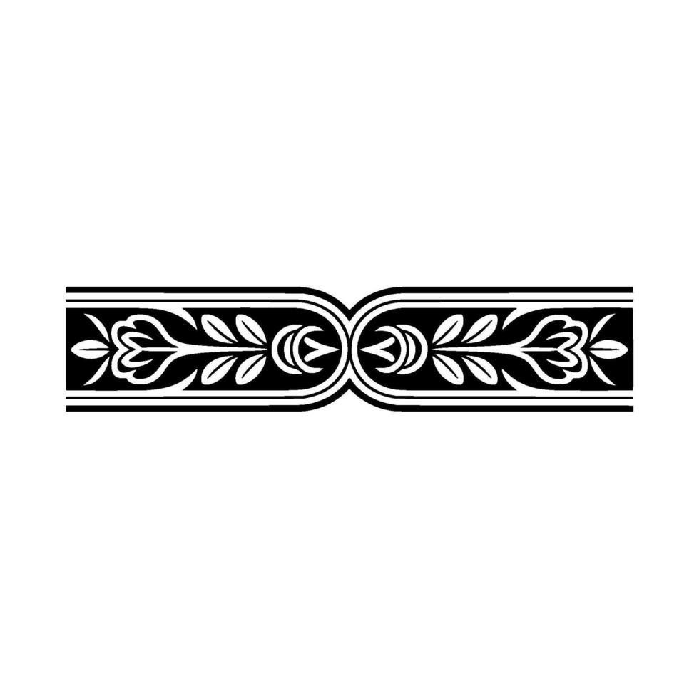 Elegant Botanical Border, Vintage Element, alternate version 29 vector