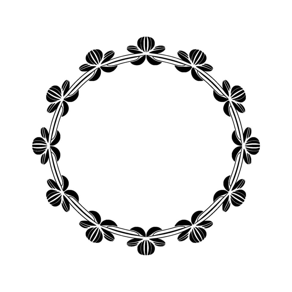 Stylized Shamrock Circle, Minimalist , Celtic Motif vector