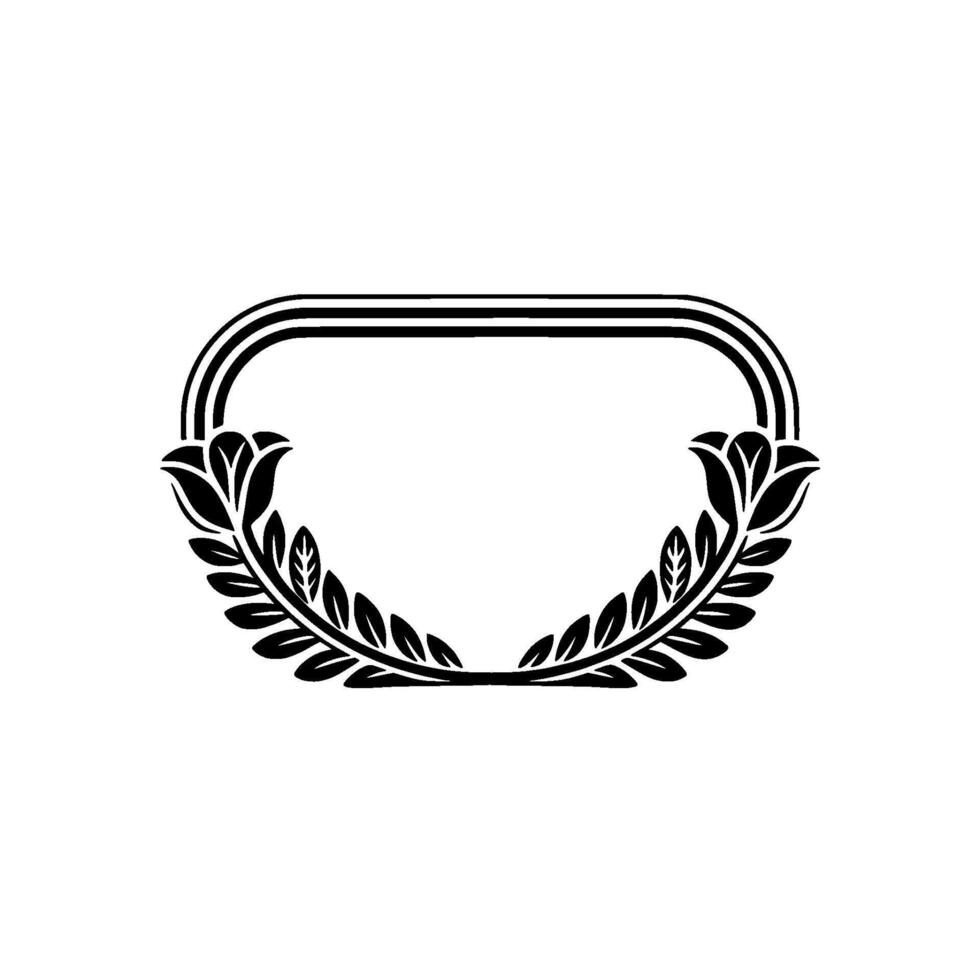 Art Deco Oval Frame with Laurel Leaves Elegant Element vector