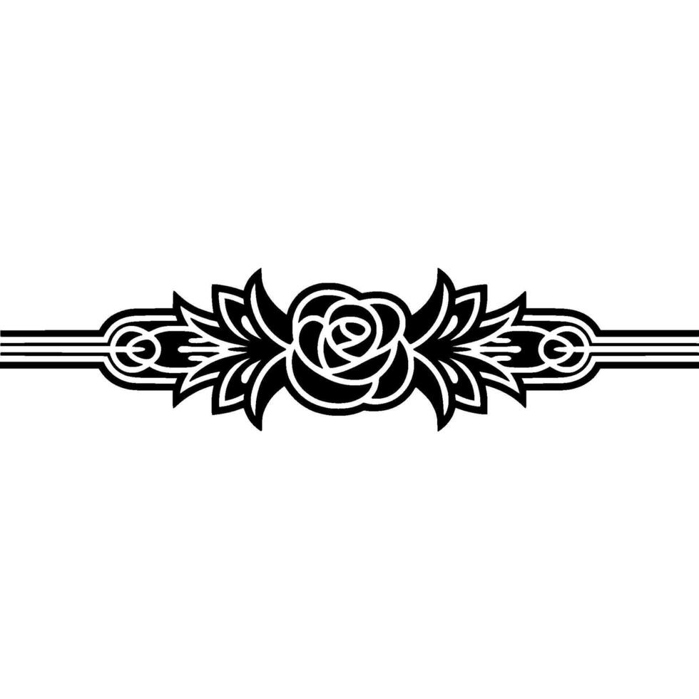 Art Deco Rose Border, Elegant Decorative Element vector