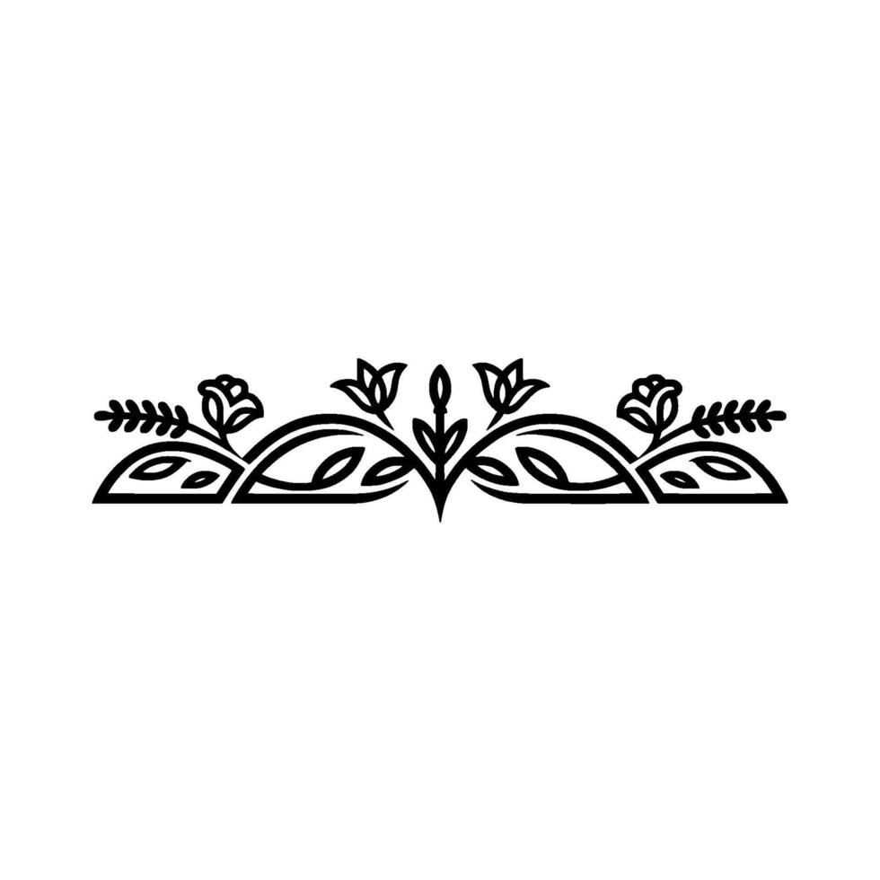 Elegant Floral Border, Vintage Element - Laurel vector