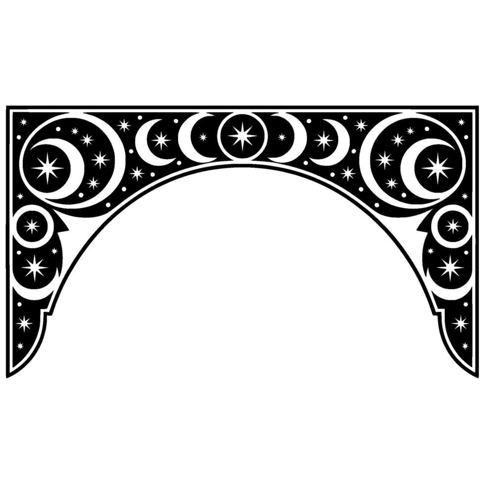 Celestial Archway Moon Phases Starry Night vector