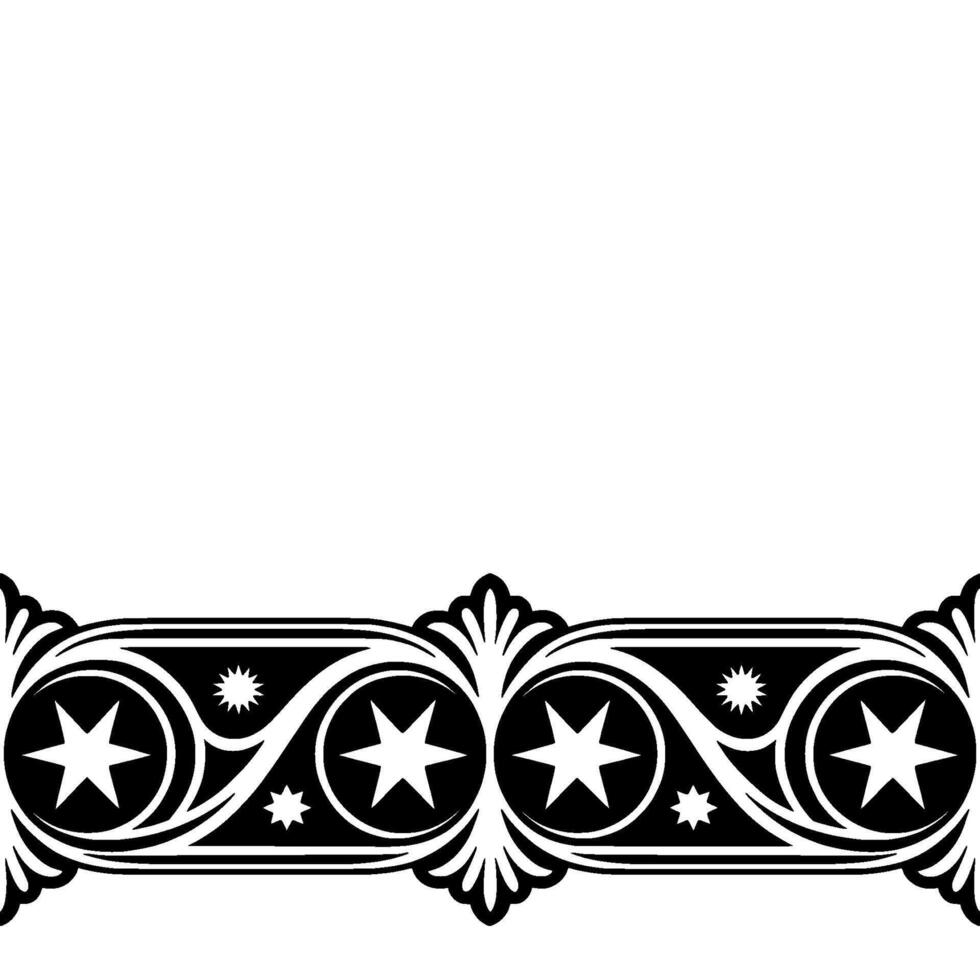 Ornate Star Border, Vintage Decorative Element vector