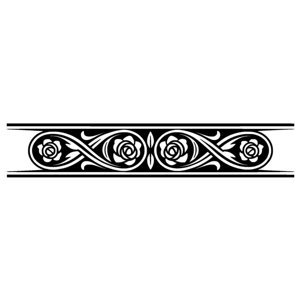Elegant Floral Border, Vintage , Decorative Element, alternate version 385 vector