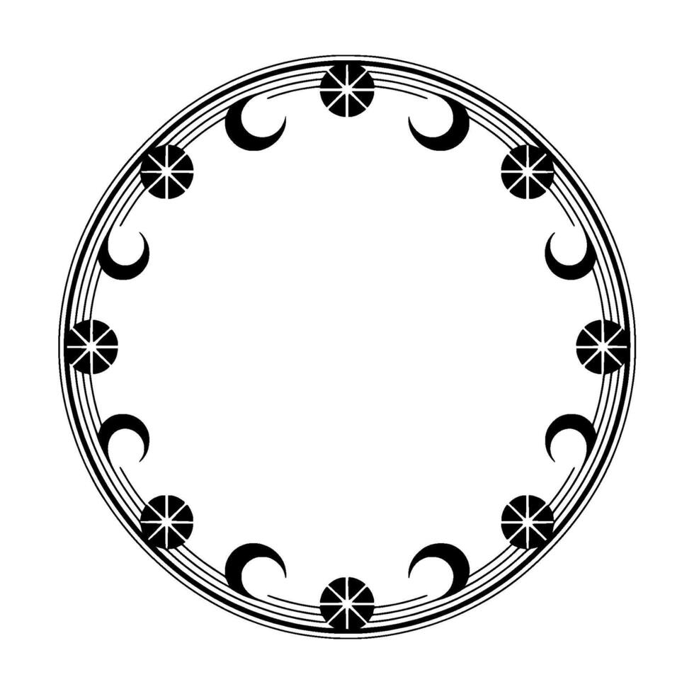 Celestial Circle Lunar Motif, Geometric vector