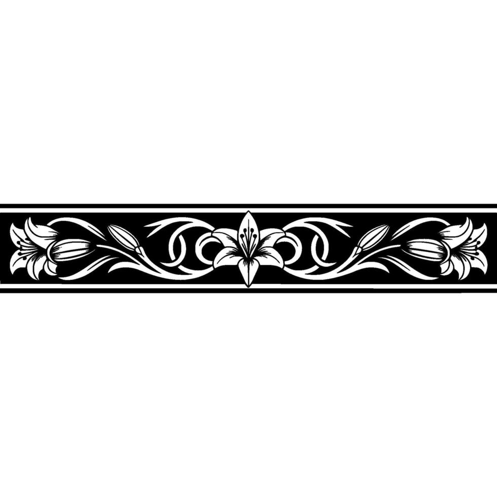 Elegant Lily Border, Vintage Decorative Element vector