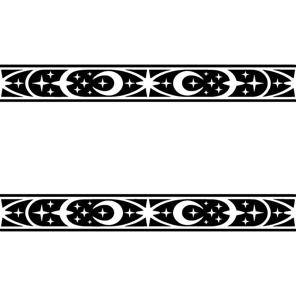 Gothic Star Border, Intricate Black Ornamentation vector