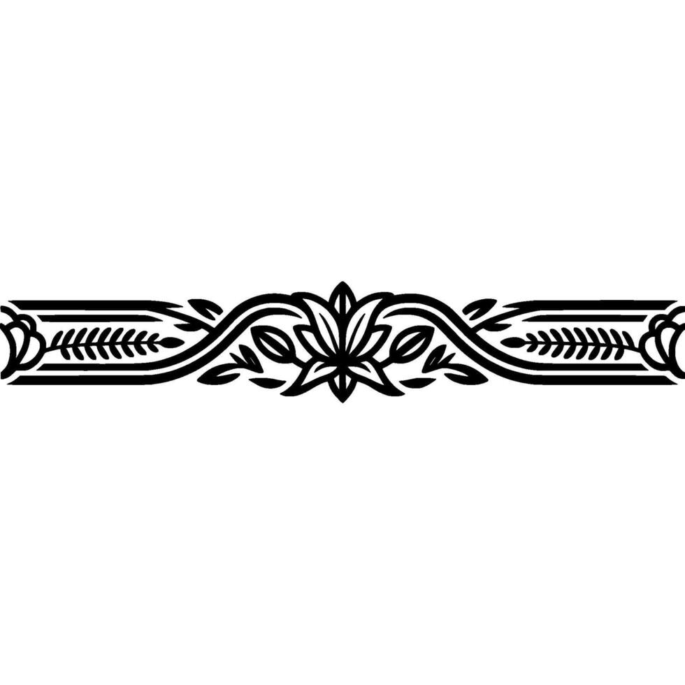 Elegant Floral Border, Vintage Element, alternate version 82 vector