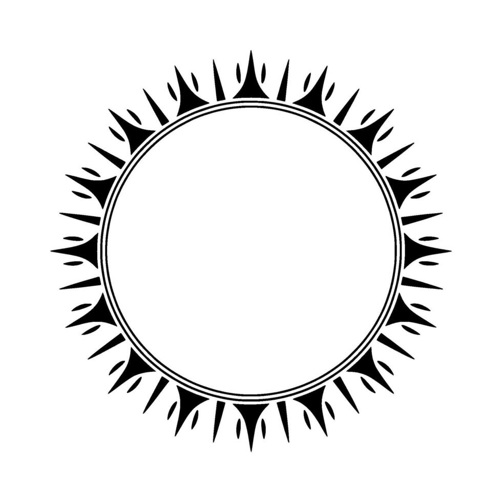 Geometric Tribal Circle Frame, Minimalist - Illustration vector
