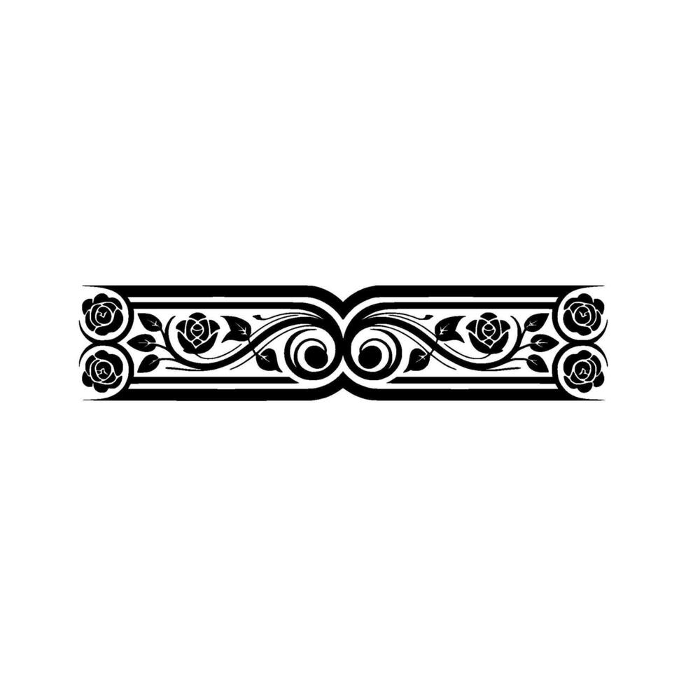 Elegant Floral Border, Vintage , Decorative Element, alternate version 387 vector
