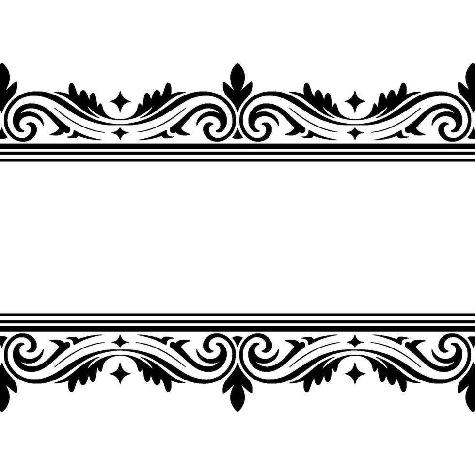 Elegant Black Ornamental Border, Vintage, Gray vector