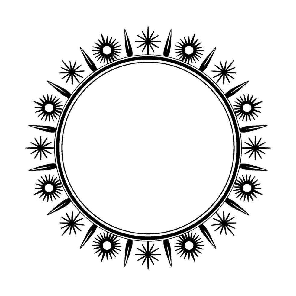 Stylized Celestial Circle, Minimalist, Symmetry vector