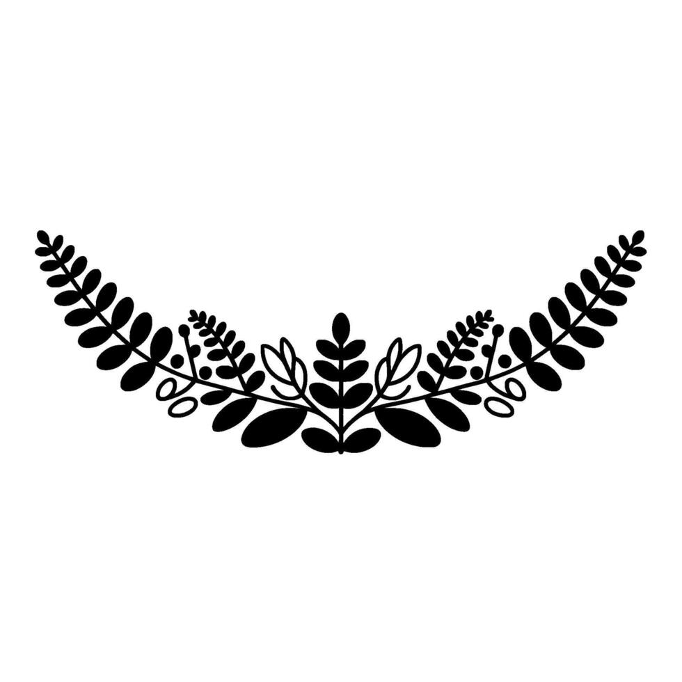 Stylized Laurel Wreath, Minimalist Botanical, Illustration vector