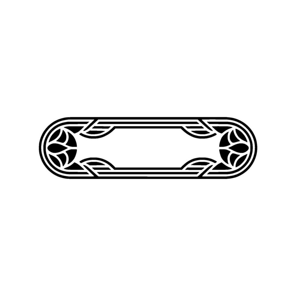 Art Deco Oval Frame, Geometric Ornamentation, Minimalist vector