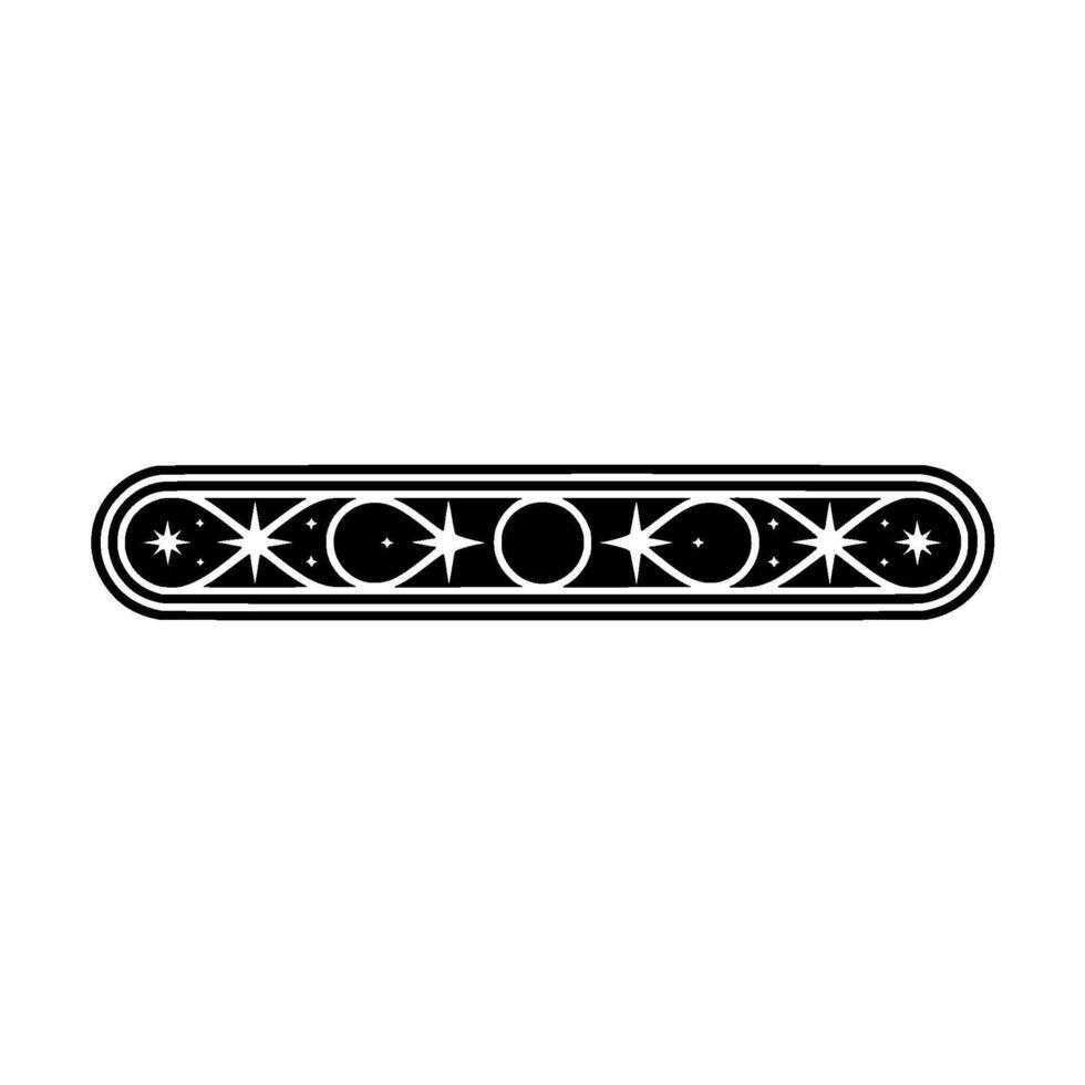 Celestial Border Stylized Starburst Ornament - Vintage vector