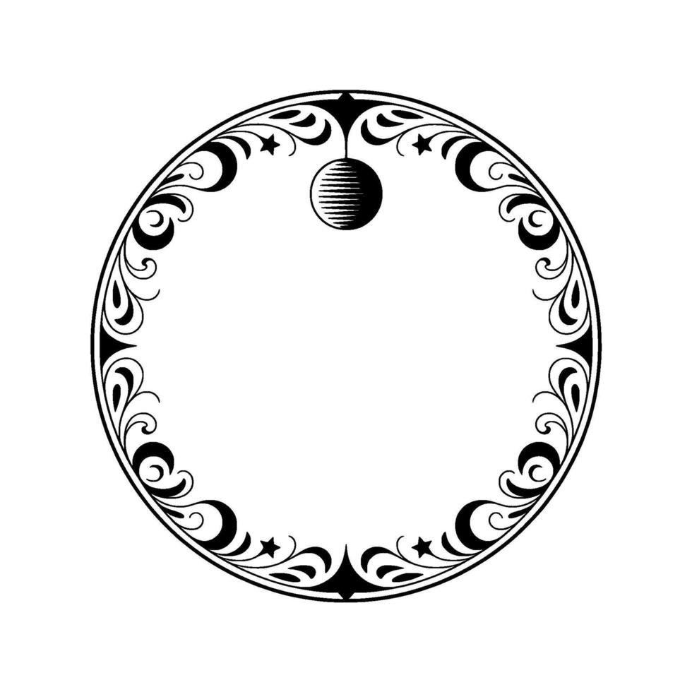 Celestial Ornament Vintage Moon Motif Border vector