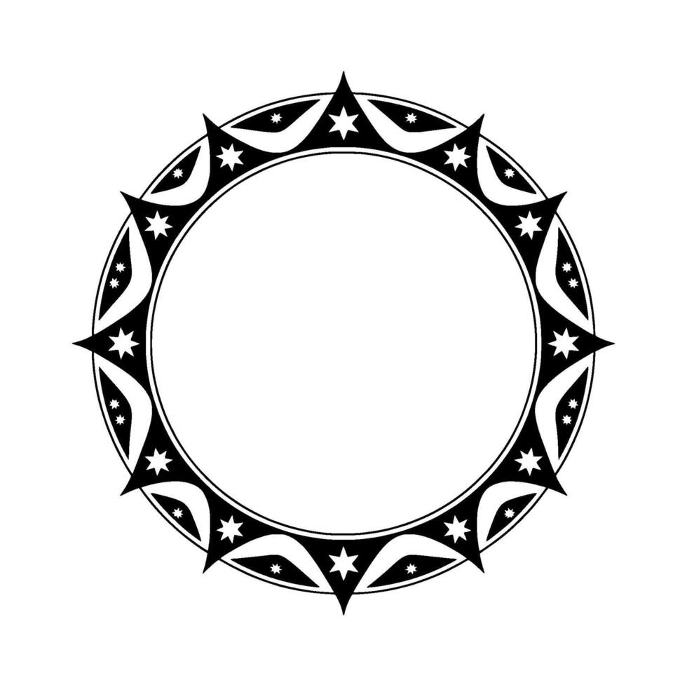 Celestial Border Stylized Star Frame for vector