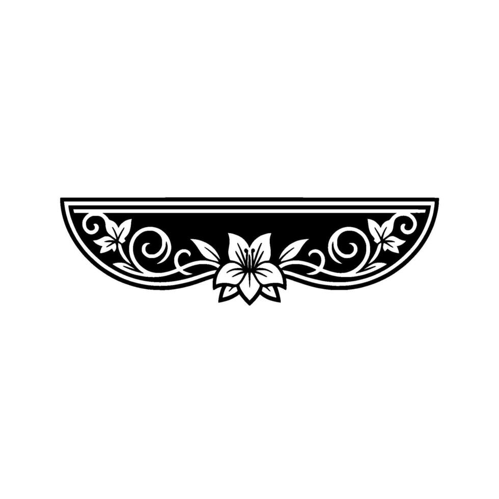 Elegant Floral Border, Vintage Element - Lily vector