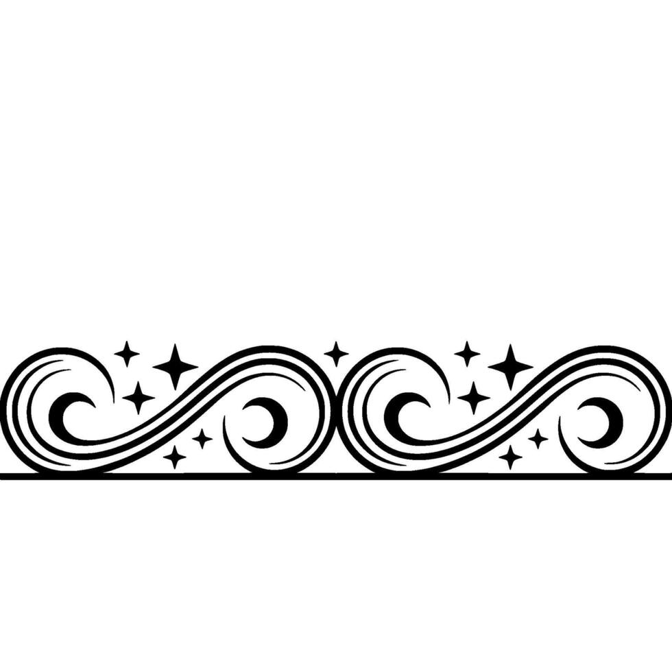 Elegant Swirl Border, Sparkling Accents vector