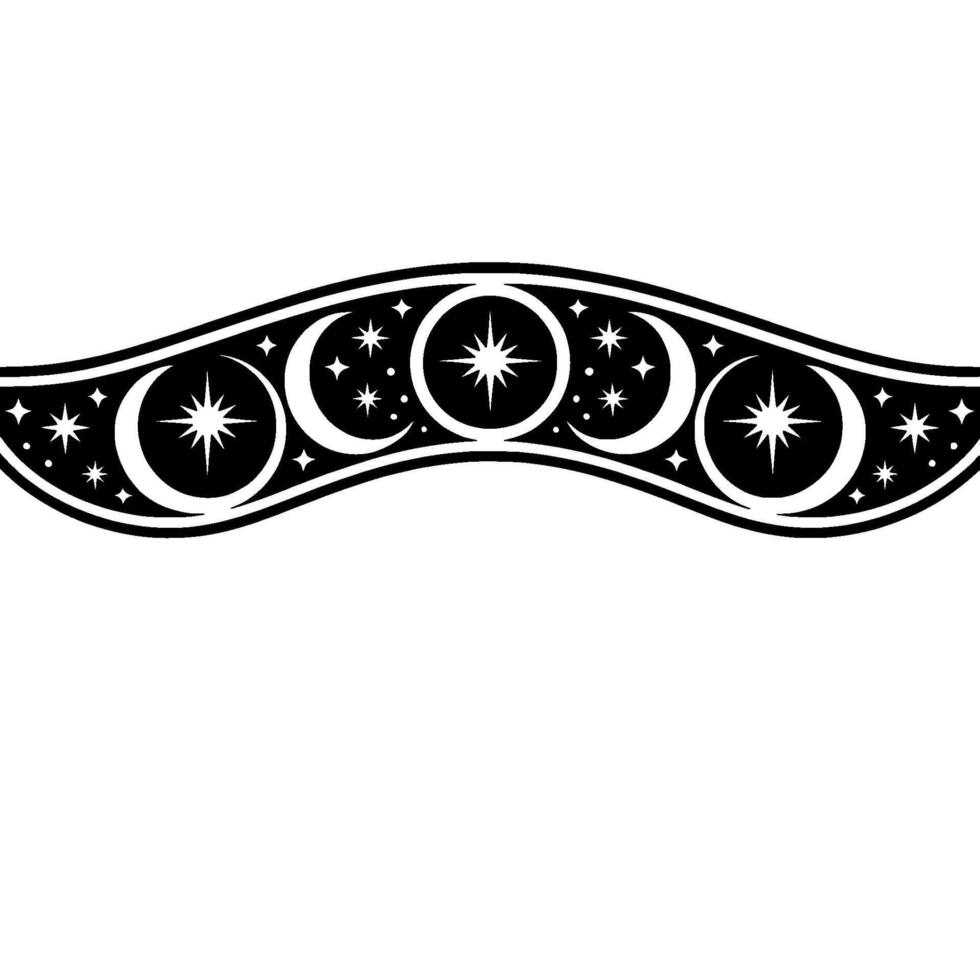 Celestial Crescent Lunar Phases Starry Night, Moon vector