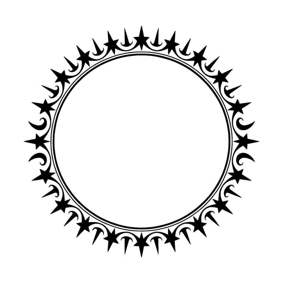 Tribal Star Border Frame, Elegant , Circular Motif vector