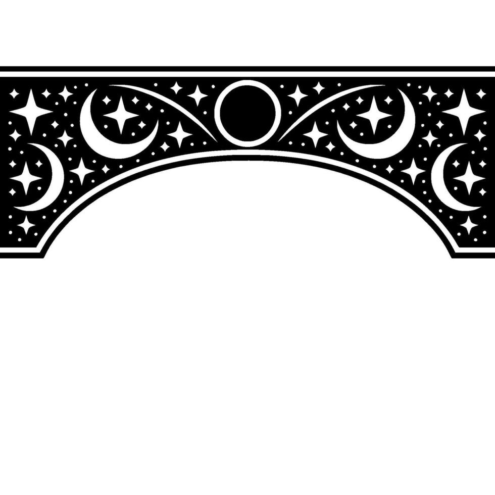 Celestial Archway Lunar Star Ornamentation vector