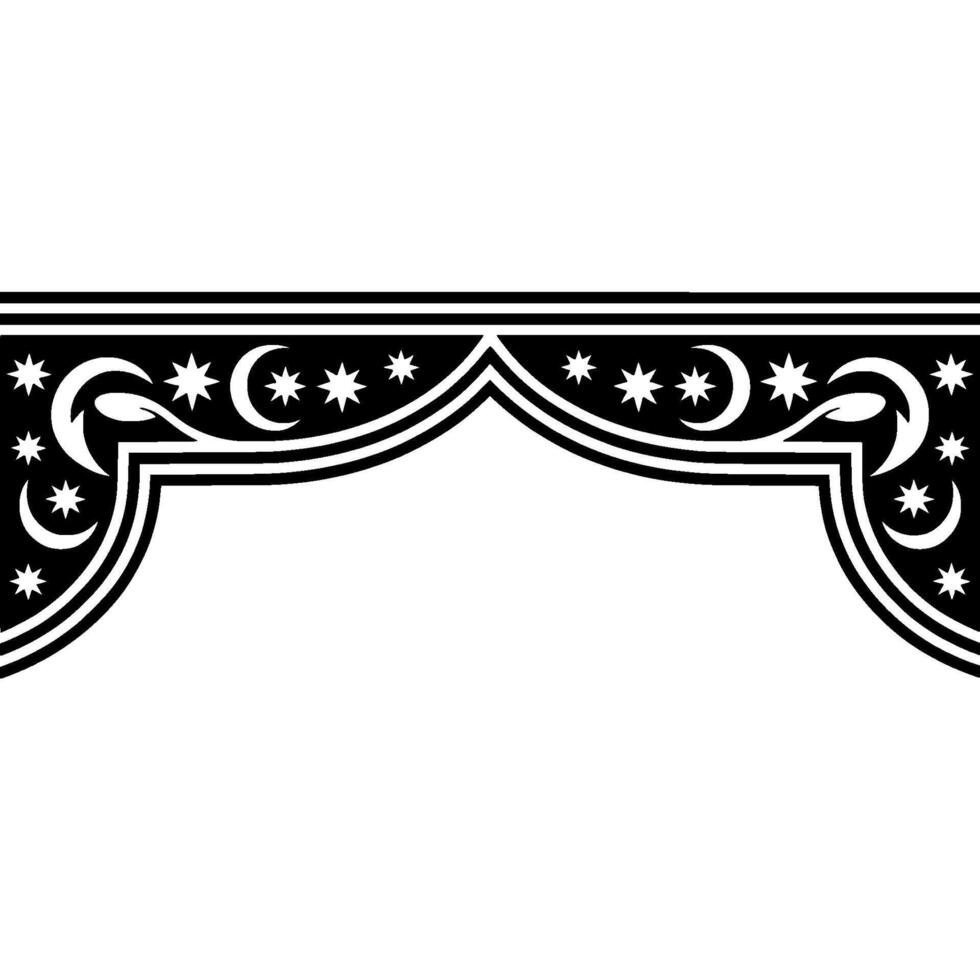 Intricate Celestial Arch Black White Decorative Border vector