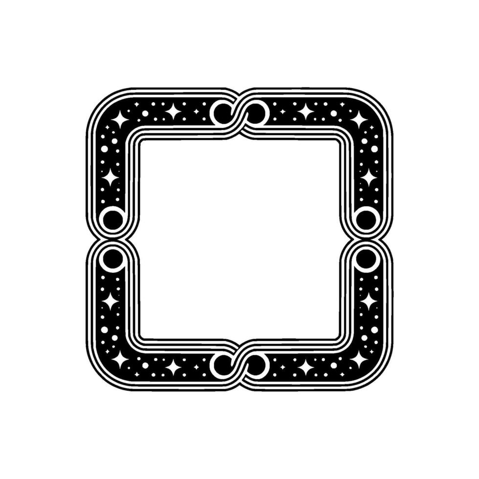 Art Deco Frame, Celestial Details, Vintage , Elegant Border vector