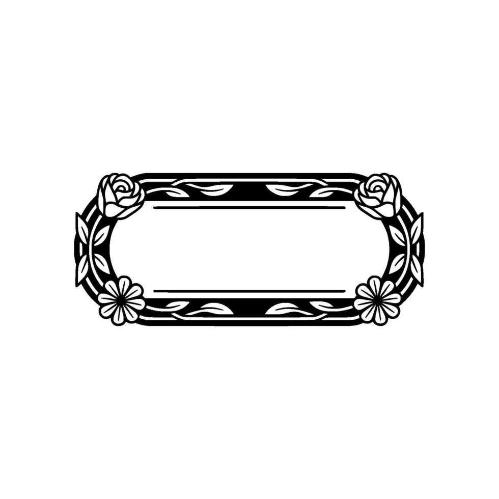 Elegant Floral Frame, Vintage , Decorative Border, alternate version 15 vector
