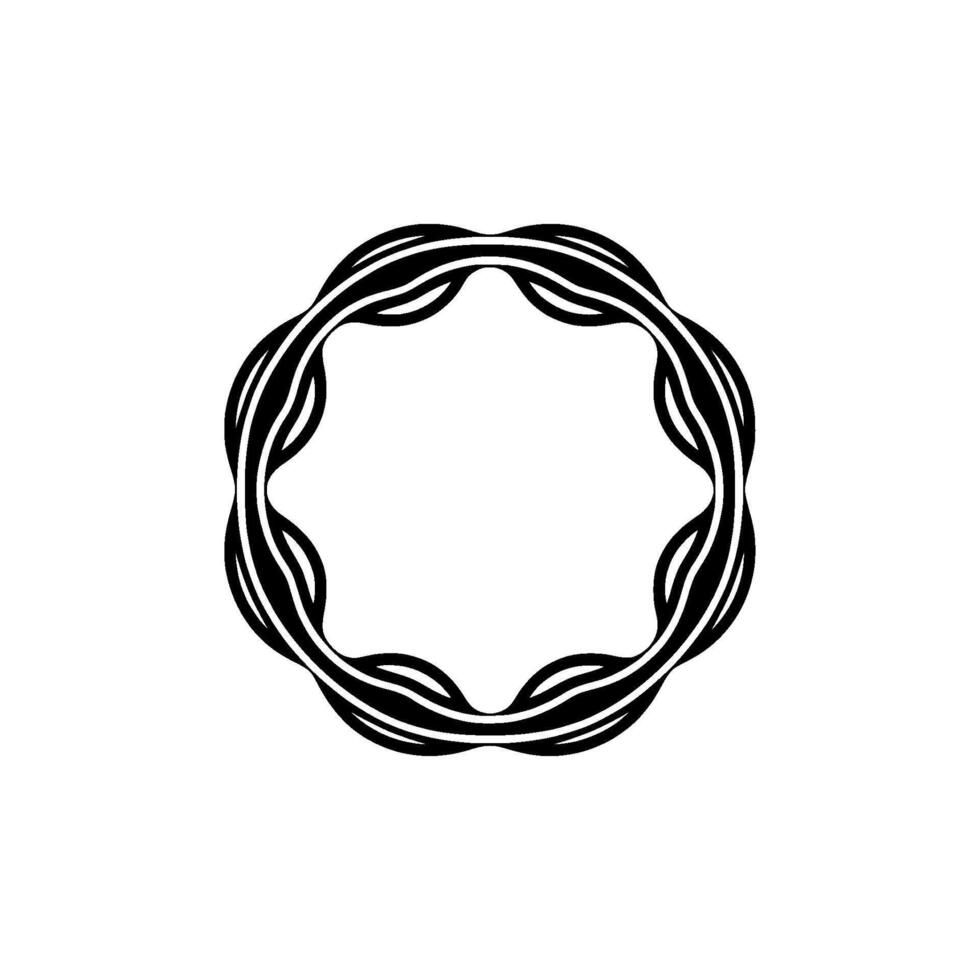 Intricate Woven Circle, Minimalist , Elegant Frame vector