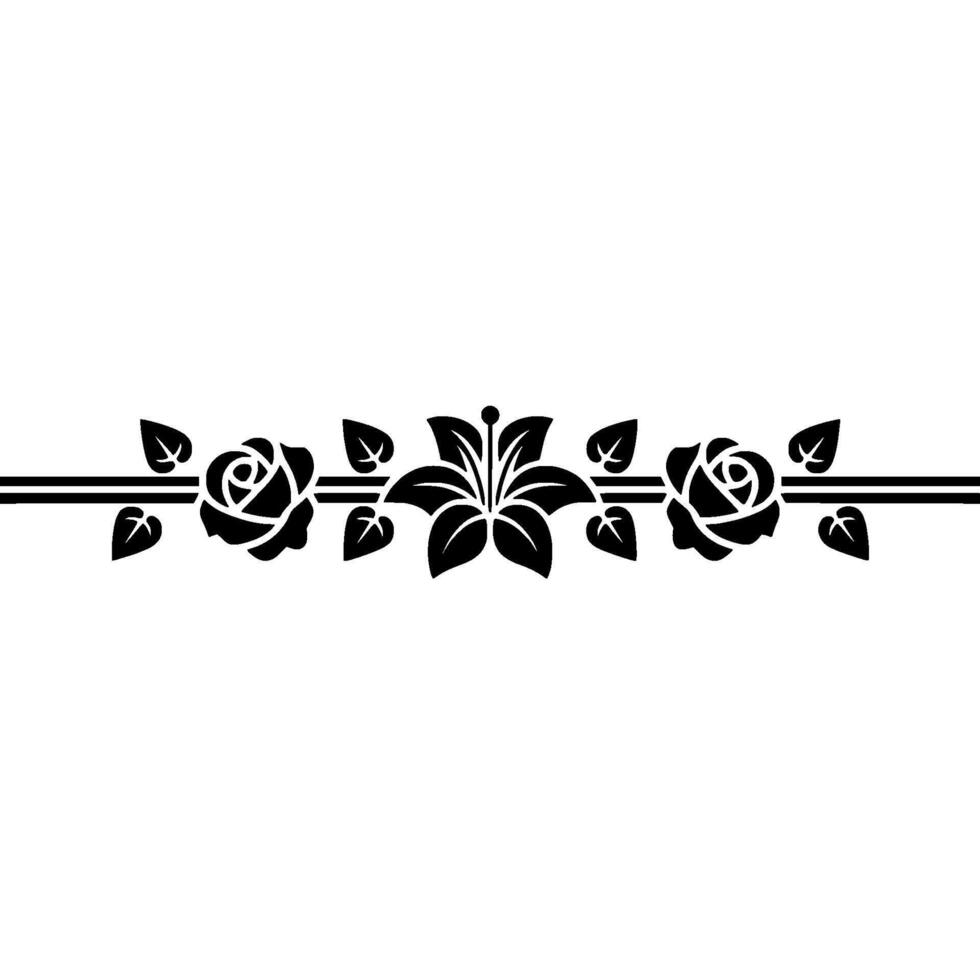 Elegant Floral Border, Vintage , Decorative Element, alternate version 388 vector