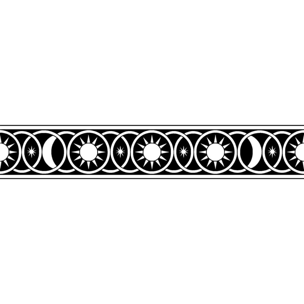 Celestial Cycle Border, Minimalist vector