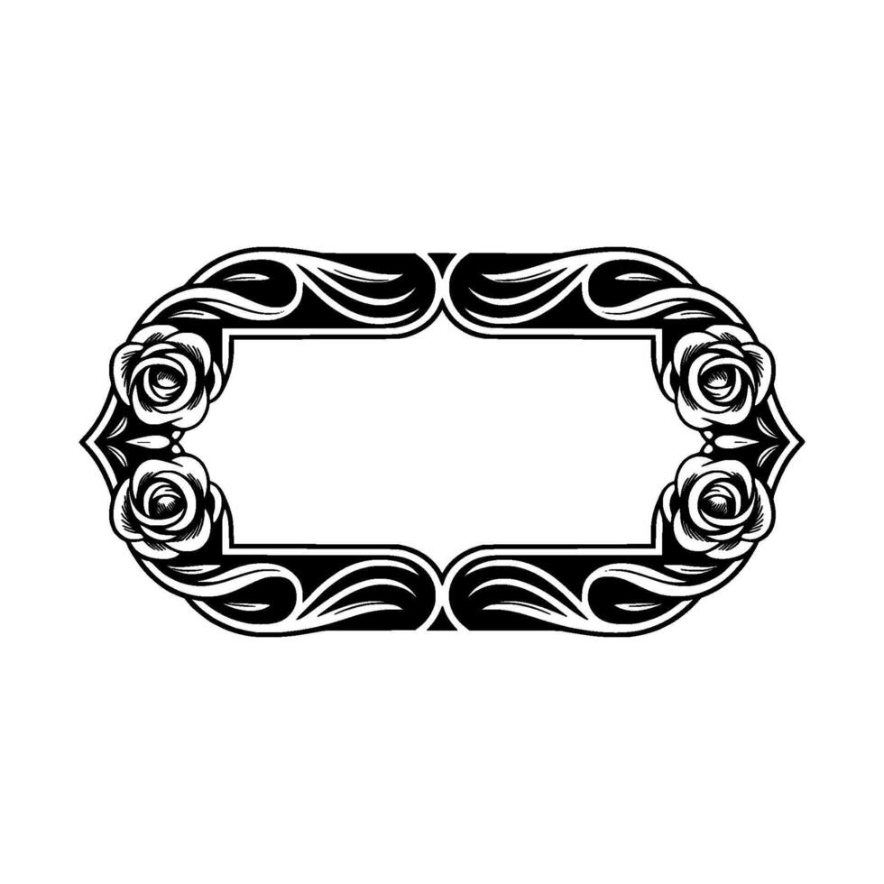 Elegant Floral Frame, Vintage , Decorative Border, alternate version 16 vector