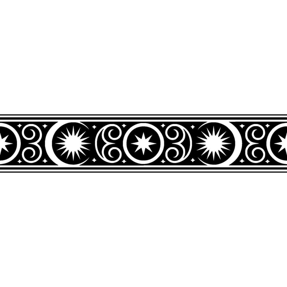 Celestial Border Vintage Moon Star Ornamentation, Geometric vector