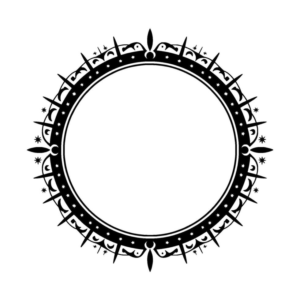 Celestial Border Stylized Black Frame with Starry Accents vector