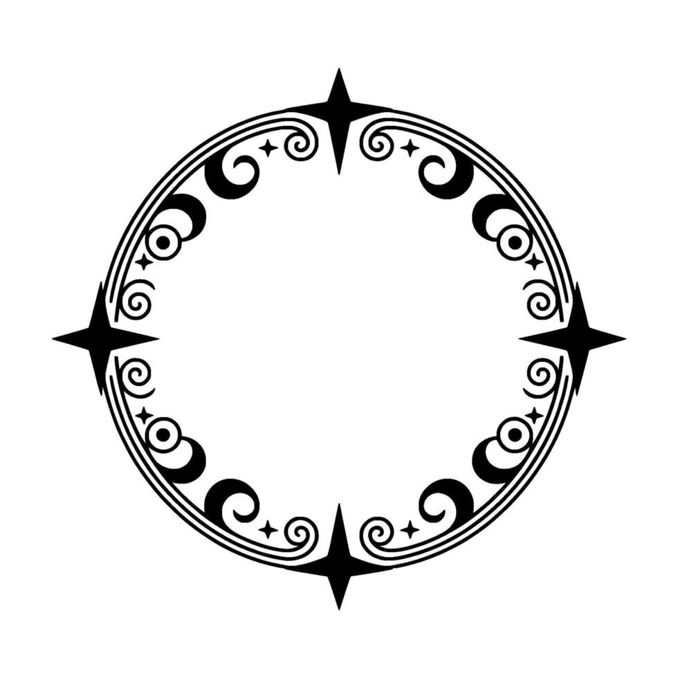 Ornate Black Frame, Celestial , Vintage Ornamentation vector